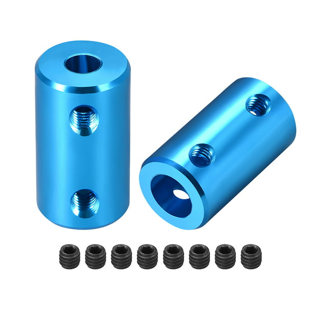 uxcell Shaft Coupling 5mm to 8mm Bore L25xD14 Robot Motor Wheel Rigid Coupler Connector Blue